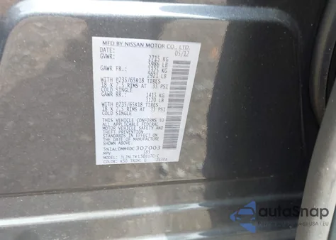 2013 Infiniti Jx35 from USA, damaged, VIN 5N1AL0MM4DC307003